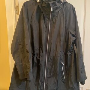 Calvin Klein Women’s Rain and Windbreaker Black Zip-Up Jacket size XXL